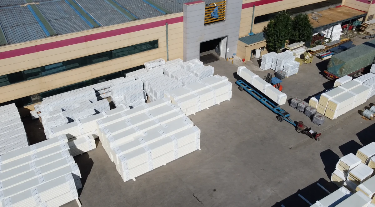 Fabricated steel beams and structural frames at the Vikkins steel factory