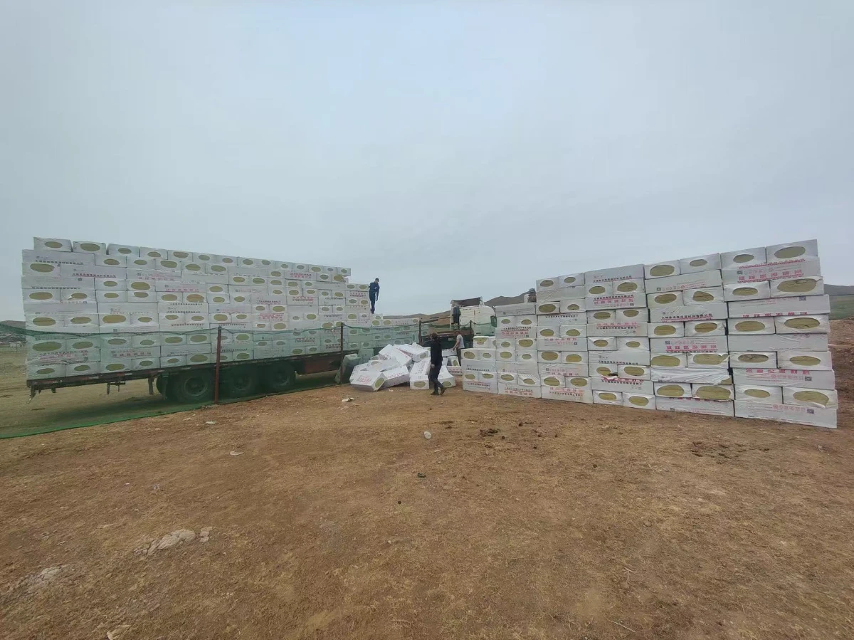 Steel building components delivered to the project site in Mongolia
