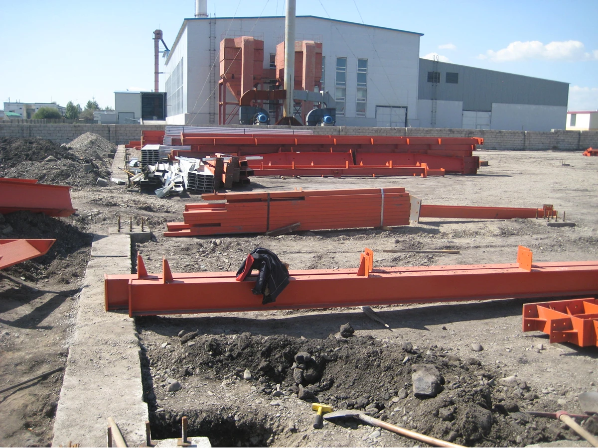 Prefabricated steel structure components delivered on site ready for fast assembly