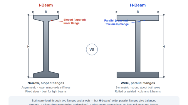 h-beam-vs-i-beam-cross-section